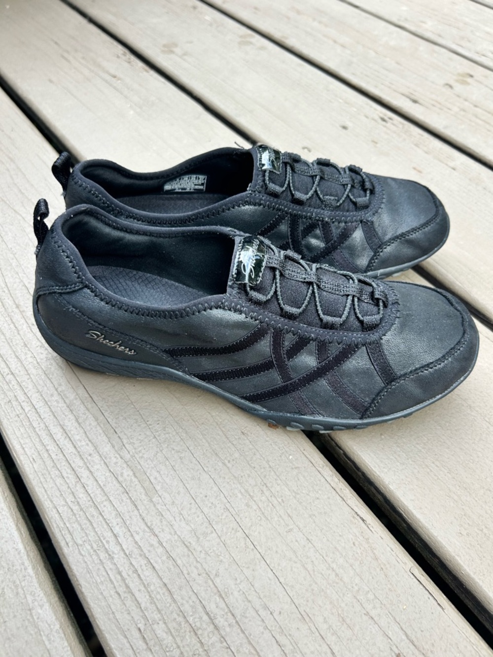Skechers Slip-Ins Breathe Easy Slip-On Black Sneakers | US Size 8 / EU 38